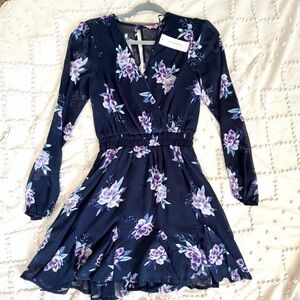 Francesca’s Floral Long Sleeve Mini Dress